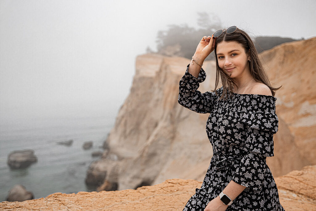Girl at Oregon Coast Senior Portraits by Kiriell Visuals